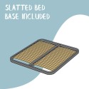 Łóżko małżeńskie 180x200 ze stelażem listewkowym 2 stoliki nocne drewno białe Mosnay Oferta