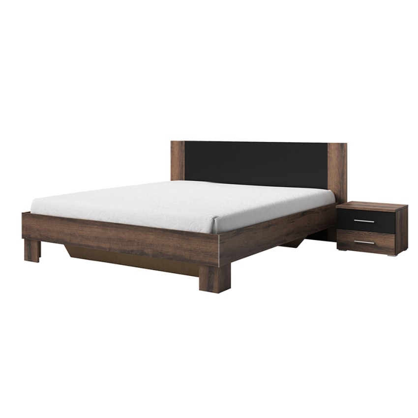 Łóżko małżeńskie i 2 szafki nocne 180x200 z zagłówkiem i stelażem listwowy drewno Lauret Promocja Łóżko małżeńskie i 2 szafki nocne 180x200 z zagłówkiem i stelażem listwowy drewno Lauret Promocja