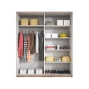 Szafa z dwojgiem szklanych przesuwnych drzwi w kolorze białym dąb jasny 200x60x210 Lille Oferta