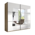 Szafa do sypialni 221x61x210cm drzwi przesuwne z lustrem Vilriour Promocja