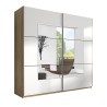 Szafa do sypialni 221x61x210cm drzwi przesuwne z lustrem Vilriour Promocja