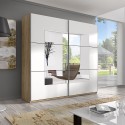 Szafa do sypialni 221x61x210cm drzwi przesuwne z lustrem Vilriour Sprzedaż