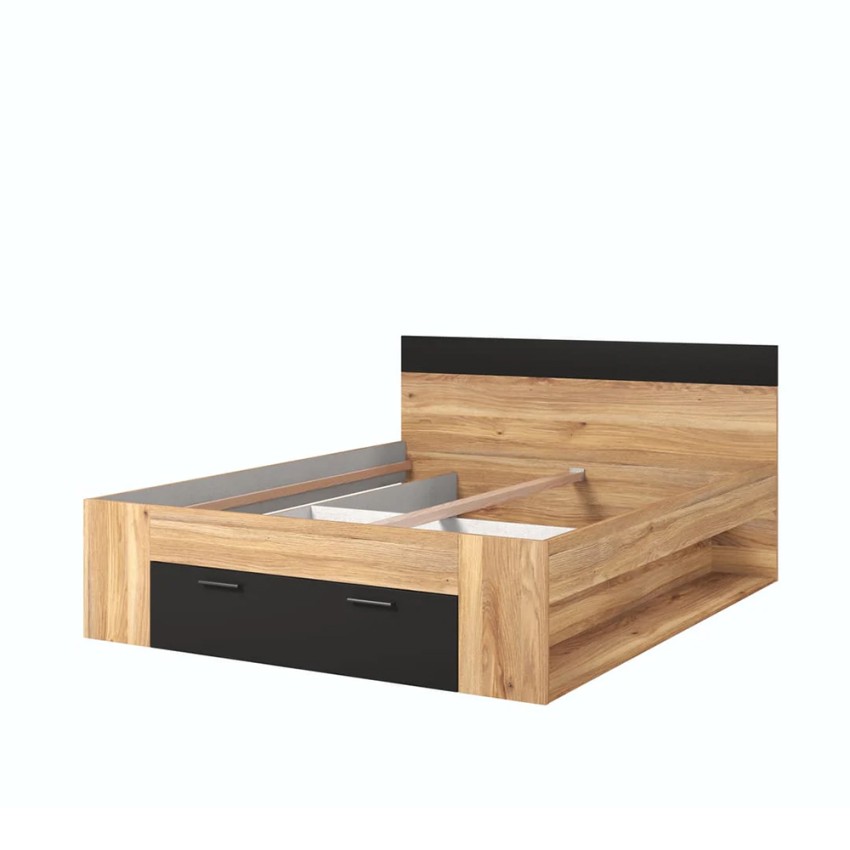 Łóżko małżeńskie 160x200cm stelaż listwowy z szufladą Esmera Promocja Łóżko małżeńskie 160x200cm stelaż listwowy z szufladą Esmera Promocja