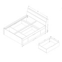 Łóżko małżeńskie białe 160x200cm stelaż listwowy z szufladami Loix Sprzedaż