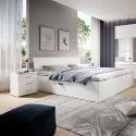 Łóżko małżeńskie z pojemnymi szufladami białe 180x200cm stelaż z listewek Eleyn Oferta