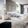 Łóżko małżeńskie z pojemnymi szufladami białe 180x200cm stelaż z listewek Eleyn Oferta
