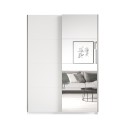 Szafa biała do sypialni garderoby drzwi przesuwne z lustrem 120x61x210 Many Oferta