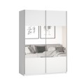 Szafa biała do sypialni garderoby drzwi przesuwne z lustrem 120x61x210 Many Promocja
