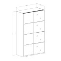 Szafa biała do sypialni garderoby drzwi przesuwne z lustrem 120x61x210 Many Rabaty