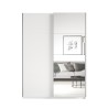 Szafa na ubrania biała 150x61x210 z drzwiami przesuwnymi i lustrem Olette Oferta