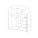 Szafa biała do sypialni drzwi przesuwne lustro 180x60x210 Sidey Rabaty