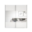 Szafa biała do sypialni drzwi przesuwne lustro 180x60x210 Sidey Oferta