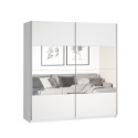 Szafa biała do sypialni drzwi przesuwne lustro 180x60x210 Sidey Promocja