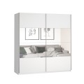 Szafa biała do sypialni drzwi przesuwne lustro 180x60x210 Sidey Promocja