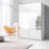 Szafa biała do sypialni drzwi przesuwne lustro 180x60x210 Sidey Sprzedaż
