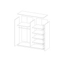 Szafa na ubrania 2-drzwiowa z lustrem 200x60x210 biała Mathea Rabaty