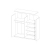 Szafa na ubrania 2-drzwiowa z lustrem 200x60x210 biała Mathea Rabaty