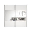 Szafa na ubrania 2-drzwiowa z lustrem 200x60x210 biała Mathea Oferta