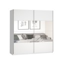 Szafa na ubrania 2-drzwiowa z lustrem 200x60x210 biała Mathea Promocja