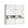 Szafa na ubrania 2-drzwiowa z lustrem 200x60x210 biała Mathea Promocja
