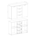 Komoda szafka czarna sypialnia 4 szuflady 2 drzwi 132x38x93 Lyssa Sprzedaż