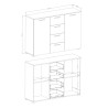 Komoda szafka czarna sypialnia 4 szuflady 2 drzwi 132x38x93 Lyssa Sprzedaż