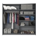 Szafa z lustrem i drzwiami przesuwnymi 220x61x210 w kolorze ciemnego dębu Wamin Oferta