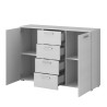 Komoda do sypialni lub salonu 4 szuflady 2 drzwi Biały drewno 132x38x93cm Lemere Oferta