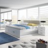 Łóżko z pojemnikiem francuskie 140x200 cm jasny dąb Gany Oferta
