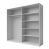 Szafa na ubrania z drzwiami przesuwanymi i lustrem 220x61x210 cm biały dąb Paine Oferta