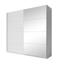 Szafa na ubrania z drzwiami przesuwanymi i lustrem 220x61x210 cm biały dąb Paine Promocja