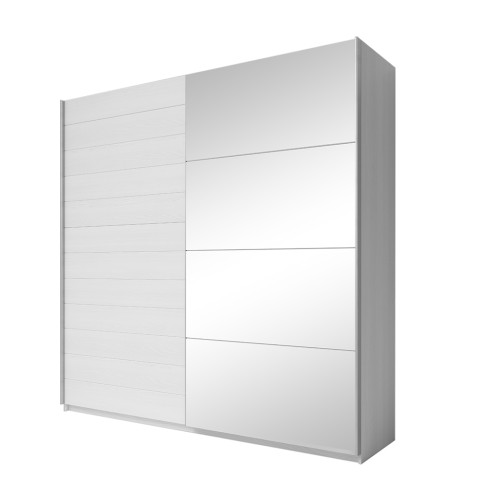 Szafa dębowa biała 2-drzwiowa z lustrem 200x61x210 Dailie Promocja