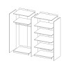 Szafa 4-drzwiowa lustro drewno dębowe ciemne 228x57x214 Hutton Sprzedaż