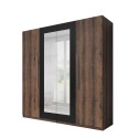 Szafa 4-drzwiowa lustro drewno dębowe ciemne 228x57x214 Hutton Sprzedaż