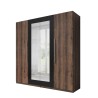 Szafa 4-drzwiowa lustro drewno dębowe ciemne 228x57x214 Hutton Sprzedaż