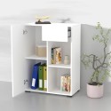 Biblioteczka niska biała regał do biura z szufladą i półką 65x35x89cm Maelis Sprzedaż