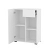 Biblioteczka niska biała regał do biura z szufladą i półką 65x35x89cm Maelis Oferta