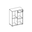 Biblioteczka niska biała regał do biura z szufladą i półką 65x35x89cm Maelis Katalog