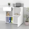 Biblioteczka biurowa niska z szufladą szafką 2 półki biała 90x35x89cm Habren Sprzedaż