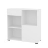 Biblioteczka biurowa niska z szufladą szafką 2 półki biała 90x35x89cm Habren Sprzedaż