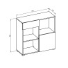 Biblioteczka biurowa niska z szufladą szafką 2 półki biała 90x35x89cm Habren Rabaty