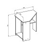 Biurko narożne do biura nauki 80x80x73cm czarne Newman Oferta