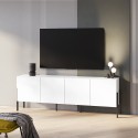 Komoda TV szafka biała nowoczesny styl 4 drzwiczki 200x40x69cm Gardon Promocja