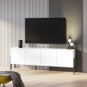 Komoda TV szafka biała nowoczesny styl 4 drzwiczki 200x40x69cm Gardon Promocja