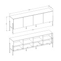 Komoda TV szafka biała nowoczesny styl 4 drzwiczki 200x40x69cm Gardon Rabaty
