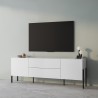 Komoda TV na telewizor w stylu nowoczesnym do salonu biała 2 drzwi 2 szuflady Kaveh Sprzedaż