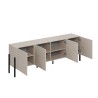 Komoda szafka na TV 4-drzwiowa beżowa w nowoczesnym stylu do salonu 200x40x69cm Givre Oferta