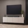 Komoda szafka na TV 4-drzwiowa beżowa w nowoczesnym stylu do salonu 200x40x69cm Givre Promocja