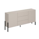 Szafka kredens kuchnia salon nowoczesna beżowa 3 szuflady 2 drzwi 184x40x89cm Sibel Sprzedaż