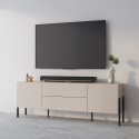 Komoda RTV 2 drzwiczek 2 szuflady minimalistyczny, nowoczesny design beż Kaylus Sprzedaż